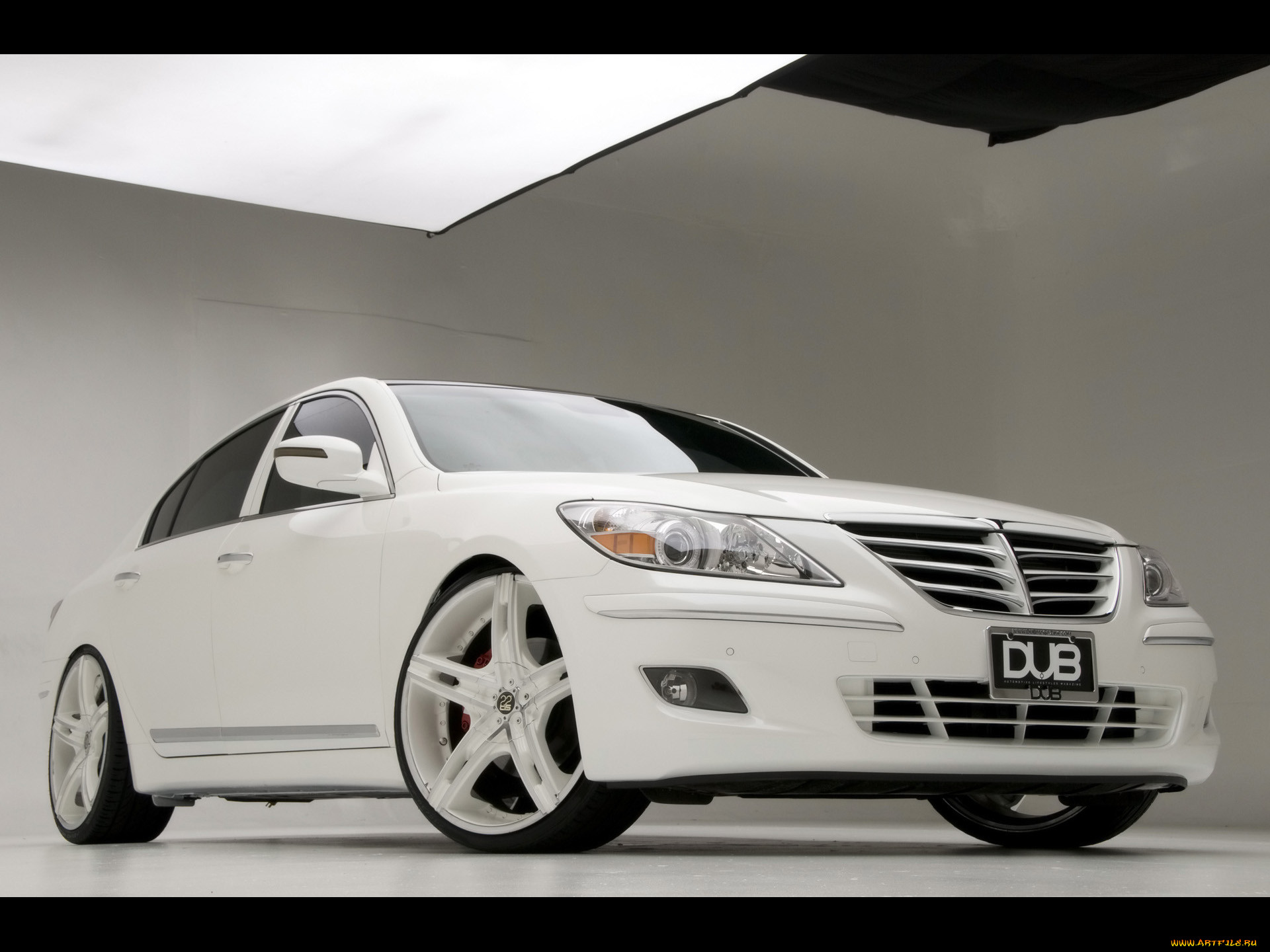 2009, hyundai, dub, magazine, genesis, sedan, white, 